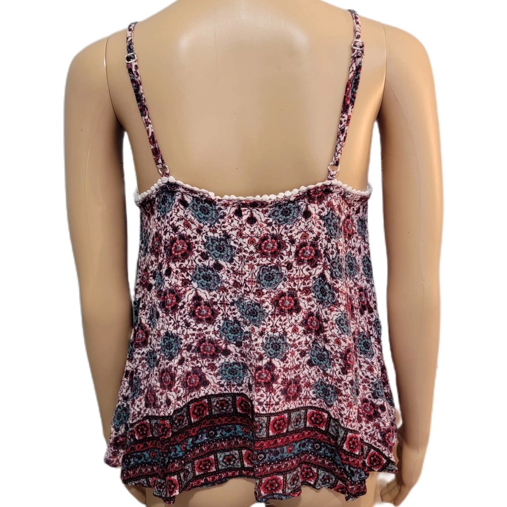 Polly & Esther Boho Print Flowy Tank Top Large - Picture 4 of 5